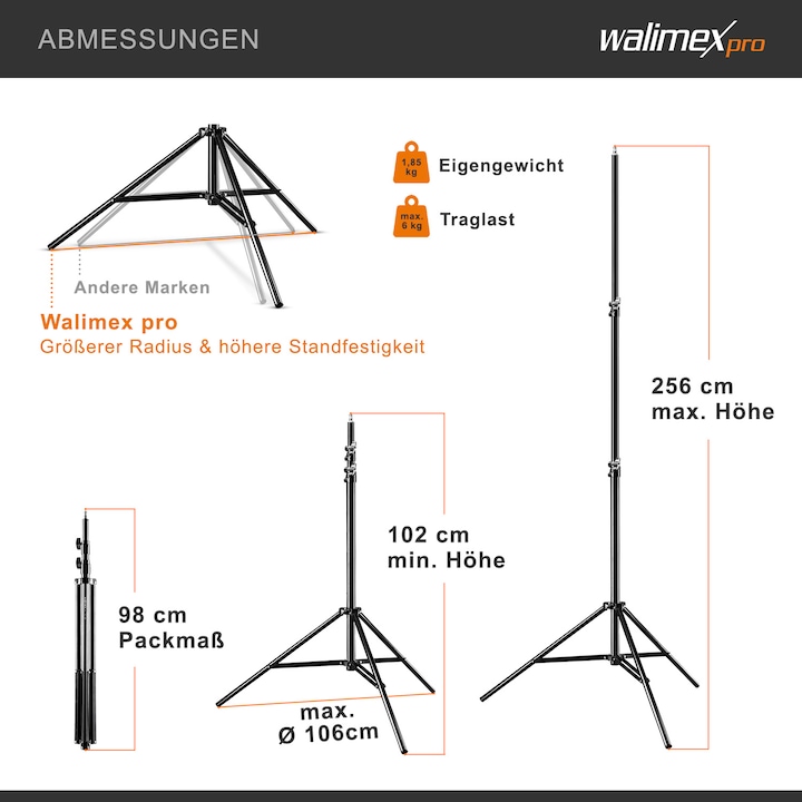 Produktbild Walimex Wt-806 (256 cm, 6 kg)