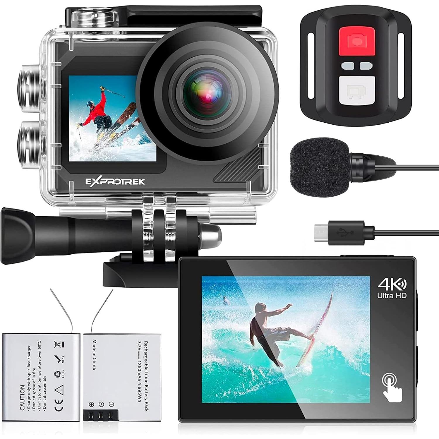 Exprotrek Action Cam 4K Ultra HD Waterproof Camera WiFi Grandangolo Telecomando (WiFi), Action cam