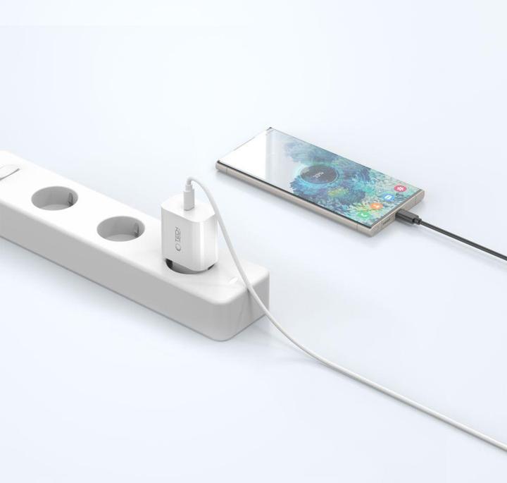 Produktbild Tech-Protect NC20W PD20W USB-C wall charger with USB-C cable - white (20 W, 1 Port)