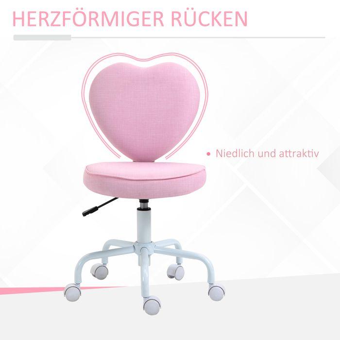 Actual product image Swisshandel24 Executive chair computer chair heart-shaped pink linen fabric