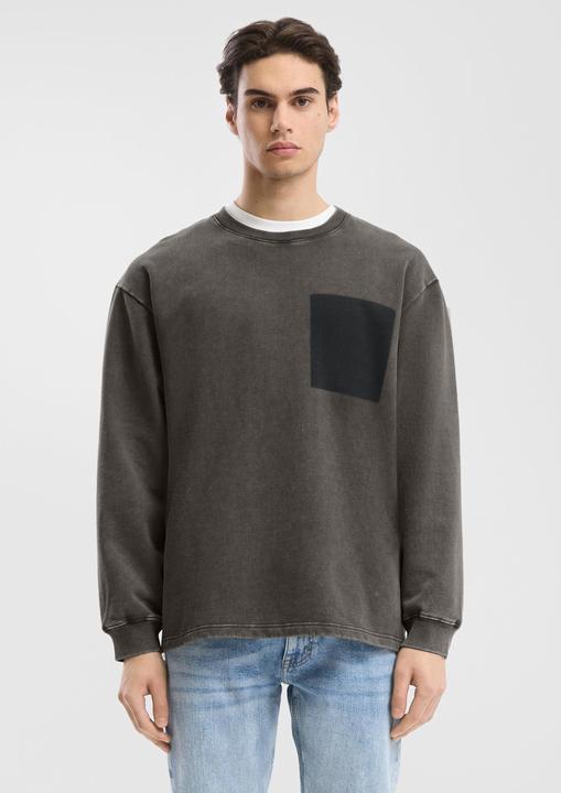 Produktbild s.Oliver Sweatshirt Gewaschenes Sweatshirt mit Kontrast-Detail (M)