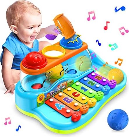 Produktbild Activity Board Xylophon mit Hammerspiel Spielzeug, Xylophon Baby Musikspielzeug ab 1 Jahr
