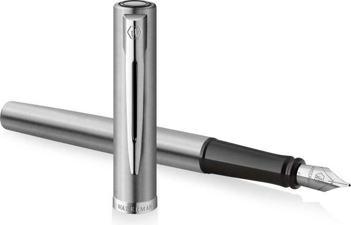 Actual product image Waterman Füllfederhalter IMPRESSION Stainless SteelCT F Blau Geschenkbox (Silver, 1x)