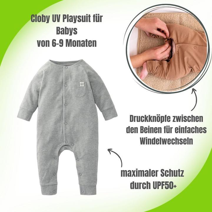 Produktbild Cloby Strampler Overall UPF + Stone Grey (74, 80)
