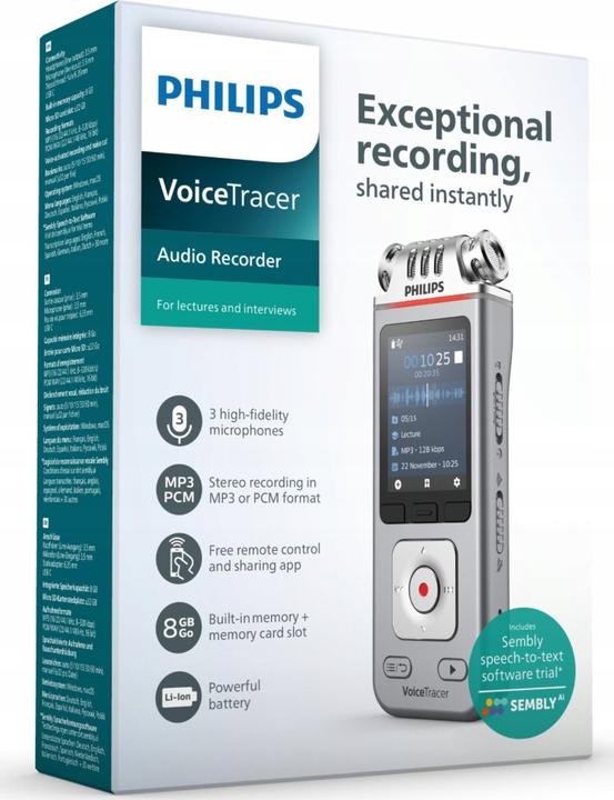 Produktbild Philips DVT4115 Digital Voice Tracer (8 GB)