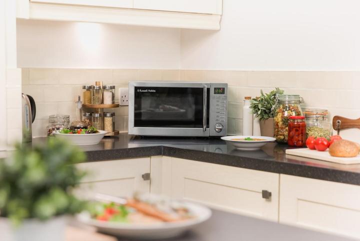 Image du produit Russell Hobbs RHM2031 – 20-Liter-Digitale Mikrowelle mit Grill, Edelstahl (20 l)