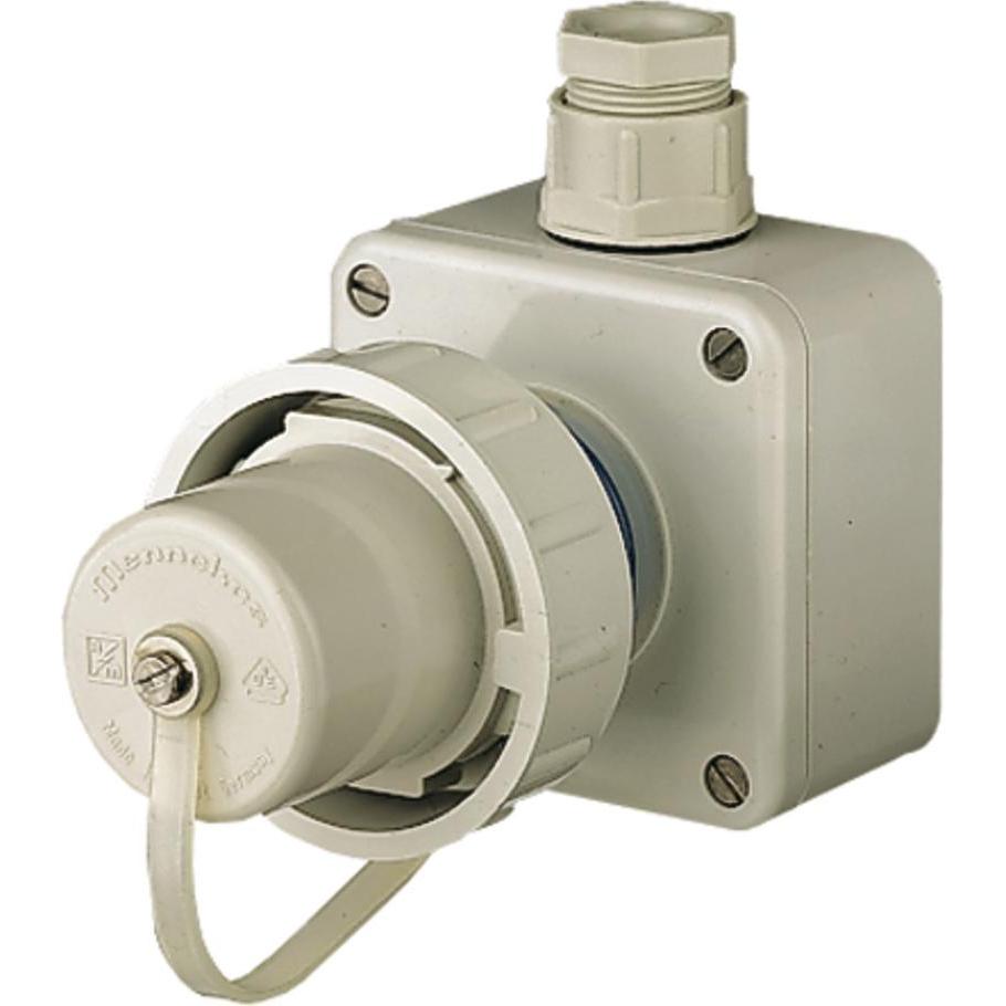 Mennekes, Netzstecker + Netzkupplung, Geräte-St. SCHUKO,16A2p+E, 230V IP68,BL AM10864 (CEE 7/4)