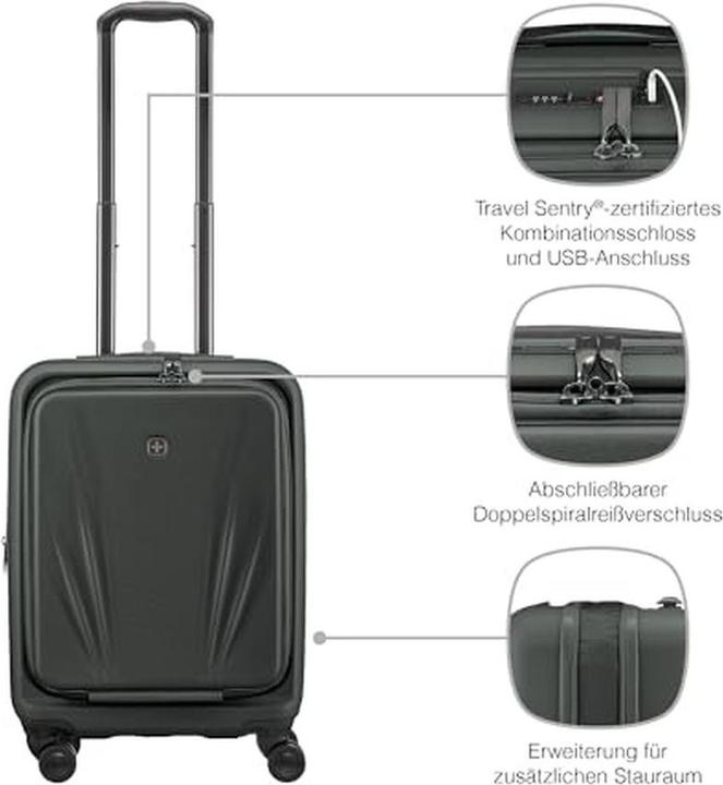 Image du produit Wenger Valise rigide à double roues avec serrure TSA, compartiment pour ordinateur et ports USB