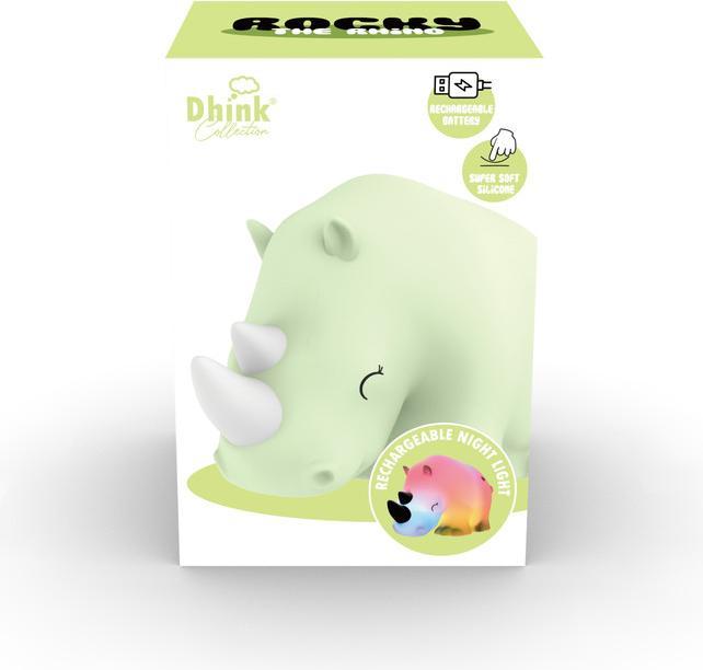 Image du produit Dhink Medium Nightlight Rhino Rocky Soft Touch Rechargeable
