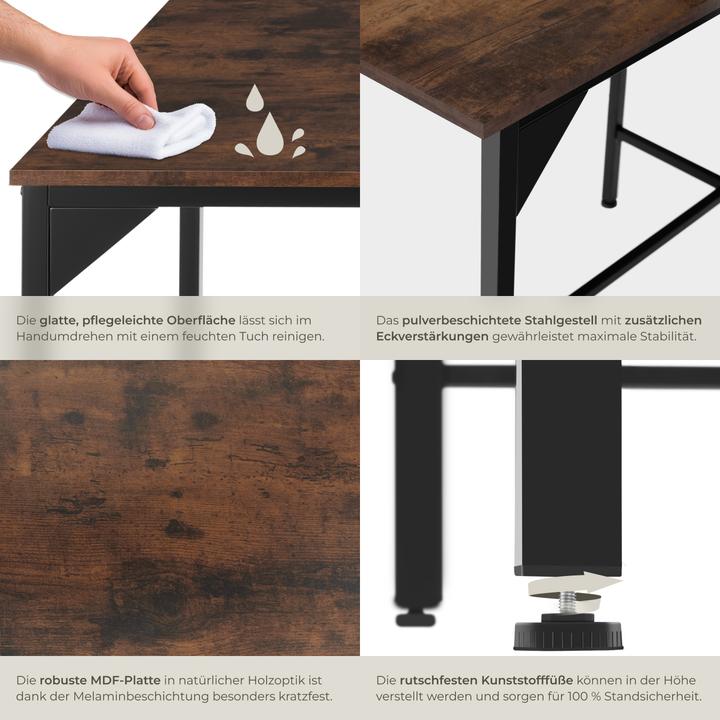 Image du produit tectake Table de salle à manger Belfast (120 x 120 x 75 cm)