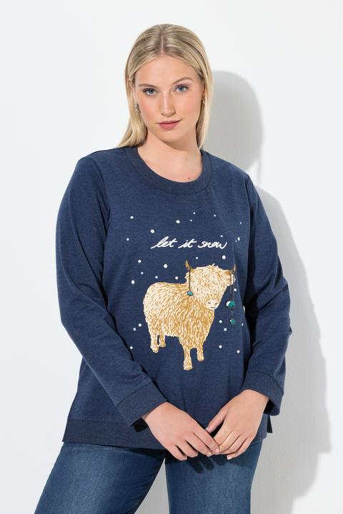 Produktbild Ulla Popken Sweatshirt, Let it Snow, Pailletten, Rundhals, Langarm (50, 52)
