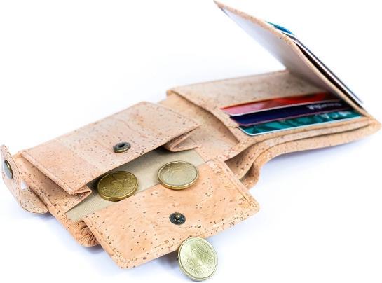 Actual product image MB Cork Faltbrieftasche / Portemonnaie aus natürlichem Kork mit Druckknopf