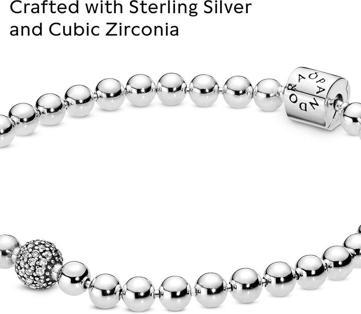 Immagine prodotto Pandora Bracciale perline e pavé (17 cm, Argento 925)