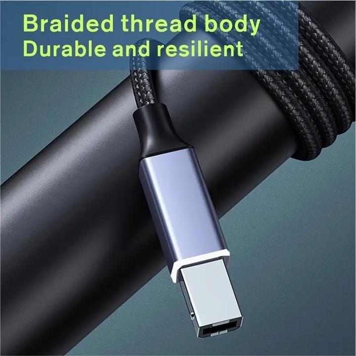 Produktbild PhoneLook USB-B zu USB-C Adapterkabel leicht und flexibel kompatibel mit verschiedenen Geräten Nylon (2 m)