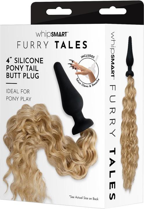Productafbeelding Xgen Products Furry Tales - 4 Inch Silicone Ponystaart Butt Plug (Blond)