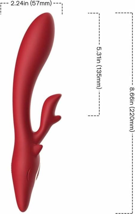 Produktbild Armony Elch Vibrator Kaninchen Gebogen Rot