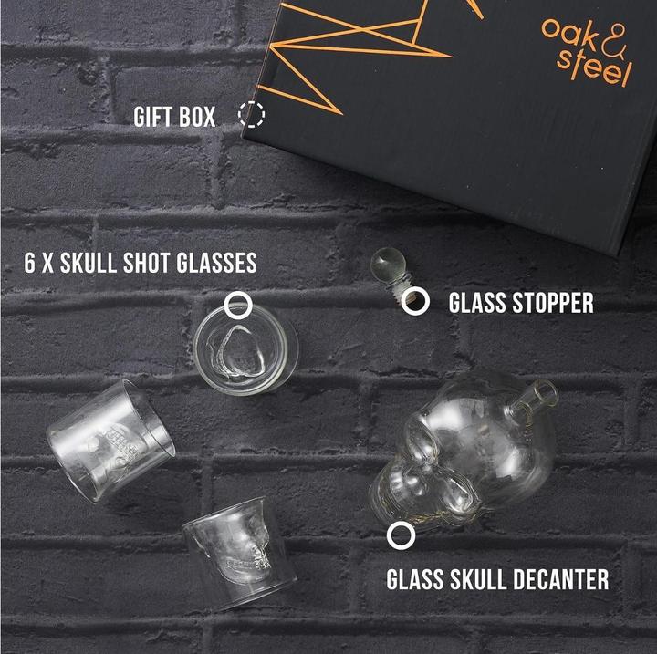 Image du produit Oak & Steel Verres à whisky et décanteurs Set crâne (0.70 l)