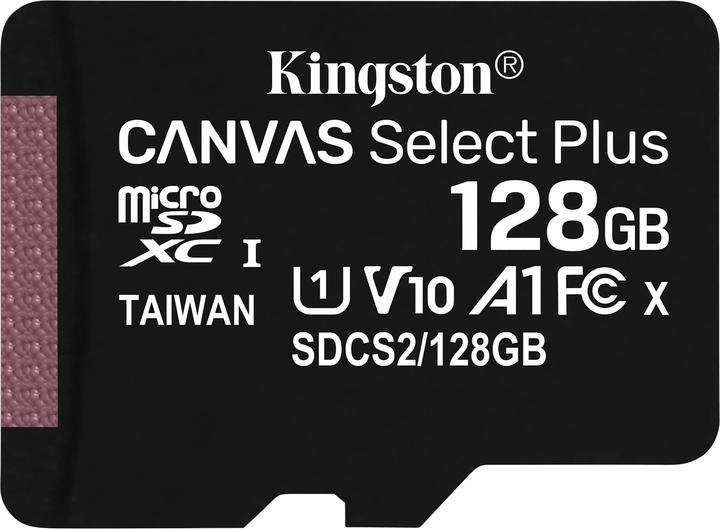 Kingston Canvas Select Plus Carte microSDXC 128GB (128 Go, microSDXC, U1, UHS-I)