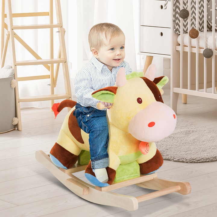 Produktbild Homcom Kinder Plüsch-Schaukeltier als Kuh
