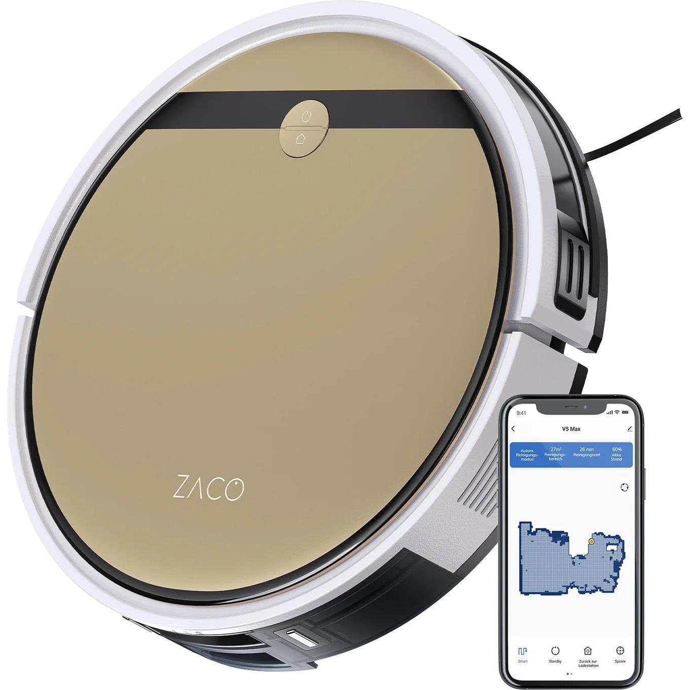 Zaco V5 Max, Staubsauger Roboter, Gold