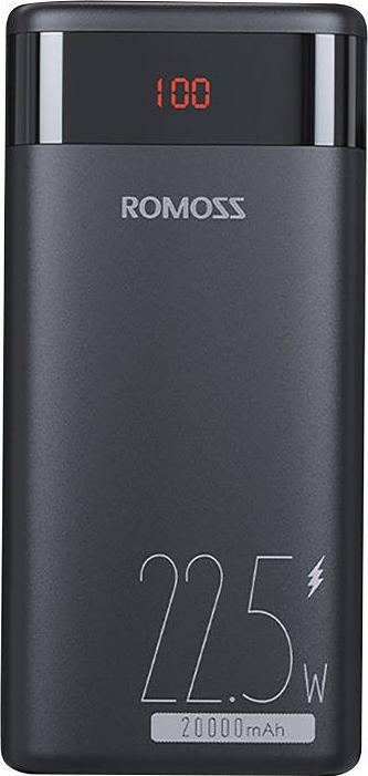 Actual product image Romoss Powerbank Ares 20PF, PD 22.5W, 20000mAh (black) (20000 mAh, 74 Wh)