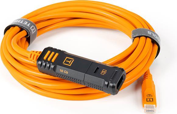 Actual product image Tether Tools TetherPro Optima 10G USB-C TetherBoost Locking Extension Cable (4.80 m, USB 3.2 Gen 2, 100 W)