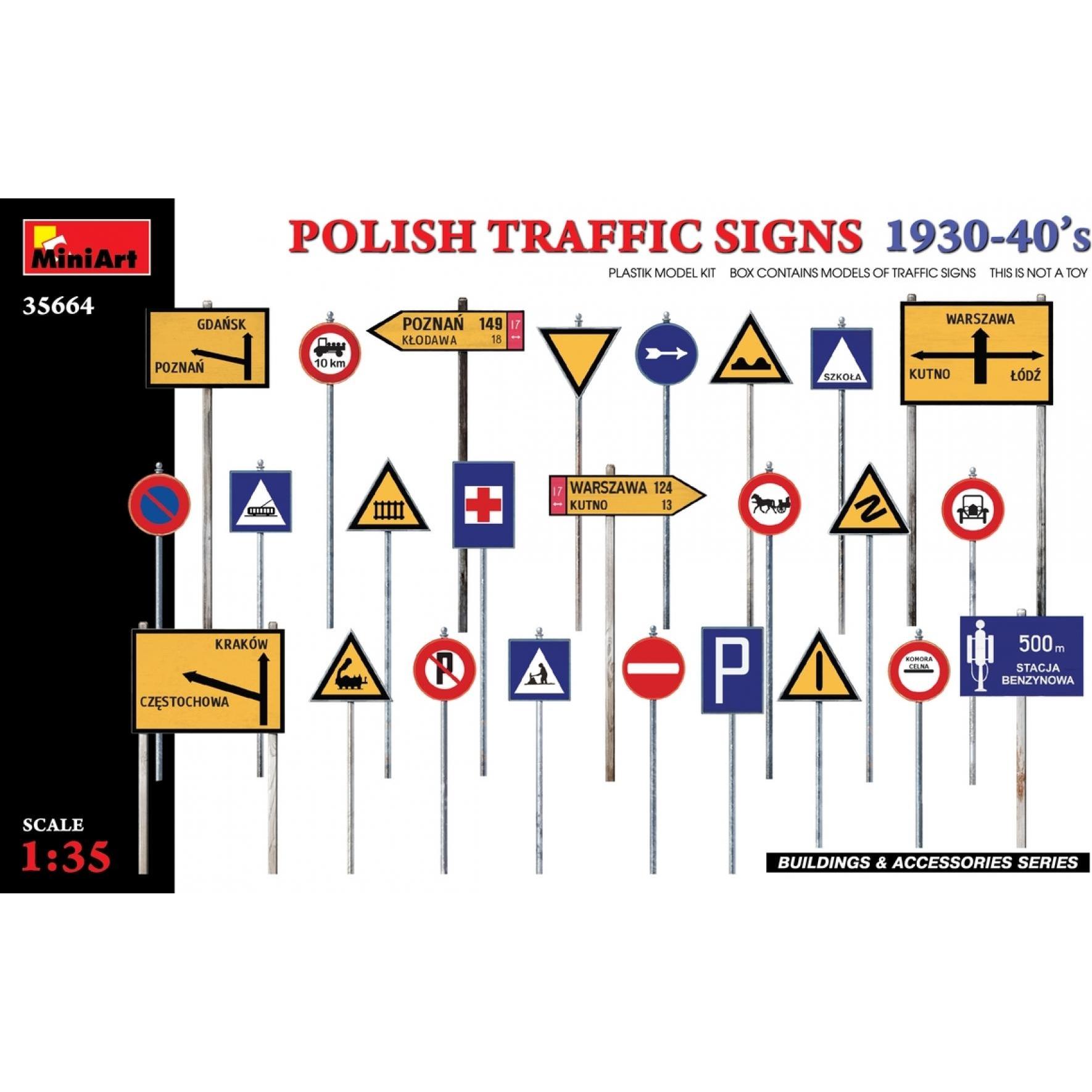 Mini art Polish Traffic Signs 1930-40's