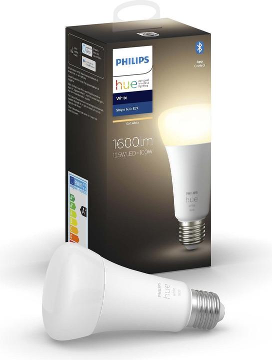 Produktbild Philips Hue White (E27, 15.50 W, 1600 lm, 1 x, F)