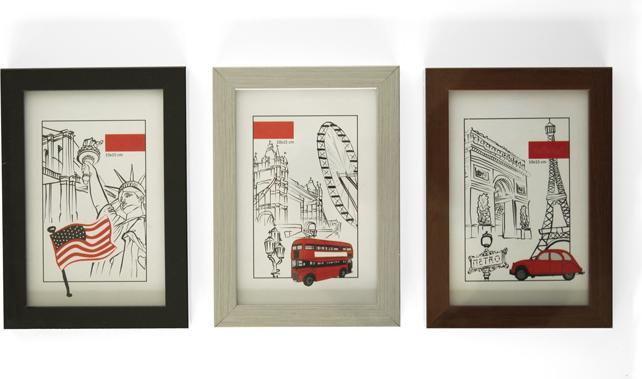 Actual product image Trenddeko Watercolor world map - incl. 5 picture frames (160 x 82 cm)