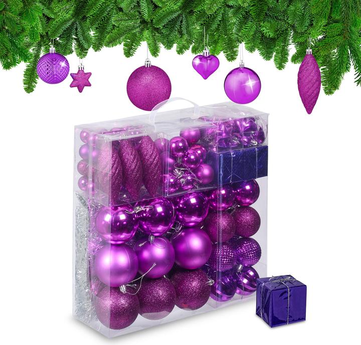 Productafbeelding Relaxdays 110-delige kerstballen set (110 -Part)