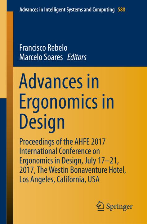 Produktbild Advances in Ergonomics in Design (Francisco Rebelo, Marcelo Soares, 2017)