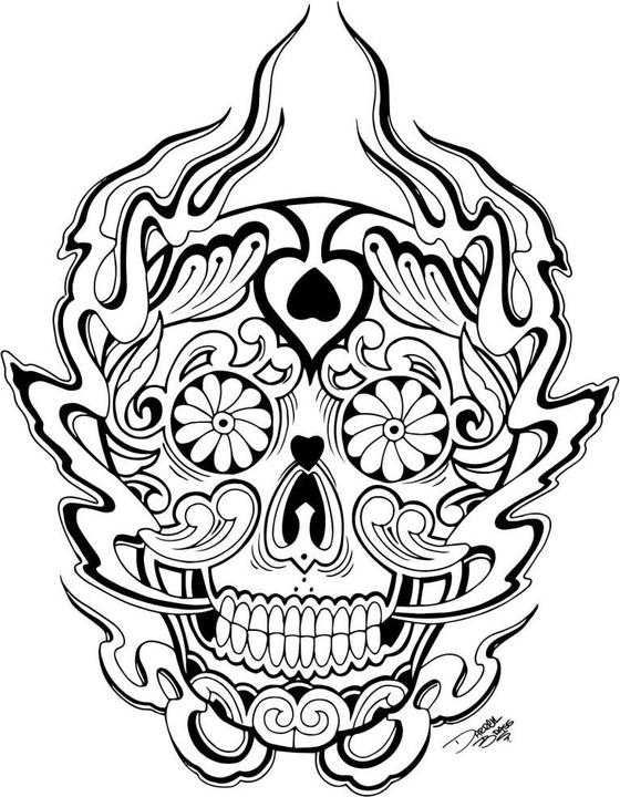 Actual product image Miami Ink Mexican death mask 1 (94 x 120 cm)