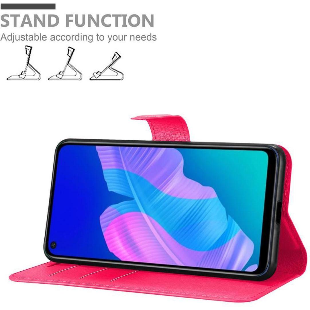 Thumbnail - Cadorabo Book mit Standfunktion Cover (Huawei P40 Lite E), Smartphone Hülle, Pink