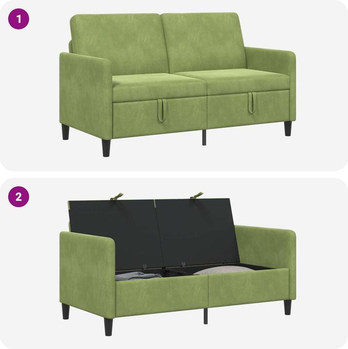 Produktbild vidaXL Sofa mit Stauraum (2-Sitzer)