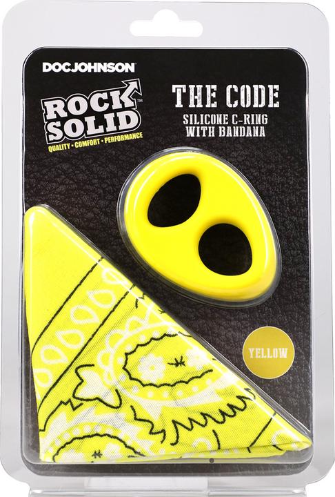 Immagine prodotto Doc Johnson The Code - Silicone Cockring with Bandana - Yellow (4.60 cm)