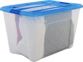 Actual product image Iris Clear NTB Storage Box 60.0 l transparent, blue 39.5 x 57.5 x 36.5 cm (60 l)