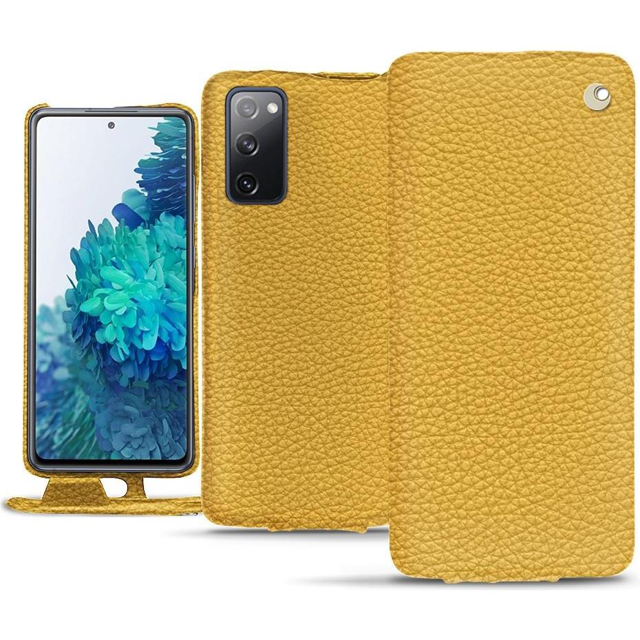 Noreve Lederschutzhülle vertikal (Samsung Galaxy S20 FE), Smartphone Hülle, Orange