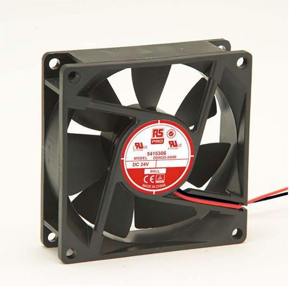 Produktbild RS PRO Lüfter 80x80x25mm 24VDC 3,8W 68m³/h (80 mm)