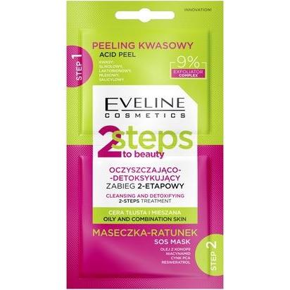 Eveline, Gesichtsreinigung, 2 Steps To Beauty Cleansing And Detoxifying Treatment 2x4ml (Reinigungsmilch, 8 ml)