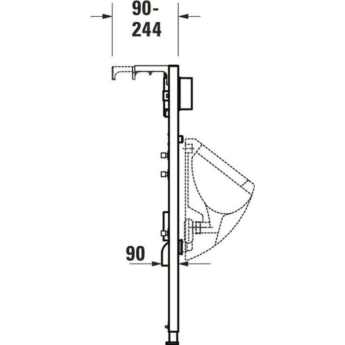Thumbnail - Duravit, Spülkasten, Urinal-Element DURASYSTEM 500x1148mm für UP-Druckspüler Trockenbau