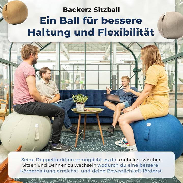 Immagine prodotto Backerz Ergonomischer Sitzball für Büro und Homeoffice (65 cm)