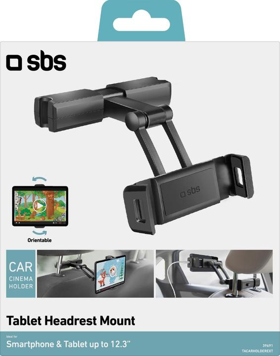Actual product image SBS Extendable holder for the headrest for smartphones+tablets up to 12.3 With this tablet holder, you