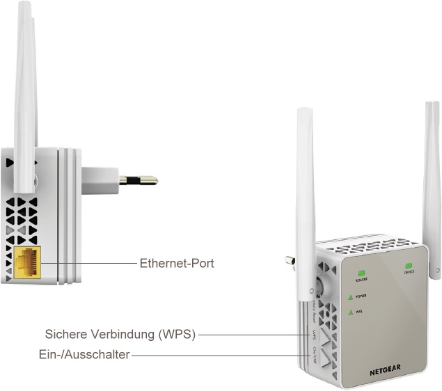 Produktbild Netgear Ex6120-100pes (866 Mbit/s, 300 Mbit/s)