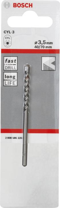 Produktbild Bosch Professional Zubehör Betonbohrer CYL-3, Durchmesser 3,5 mm. Für Bohrmaschinen/Schrauber (3.3 mm)