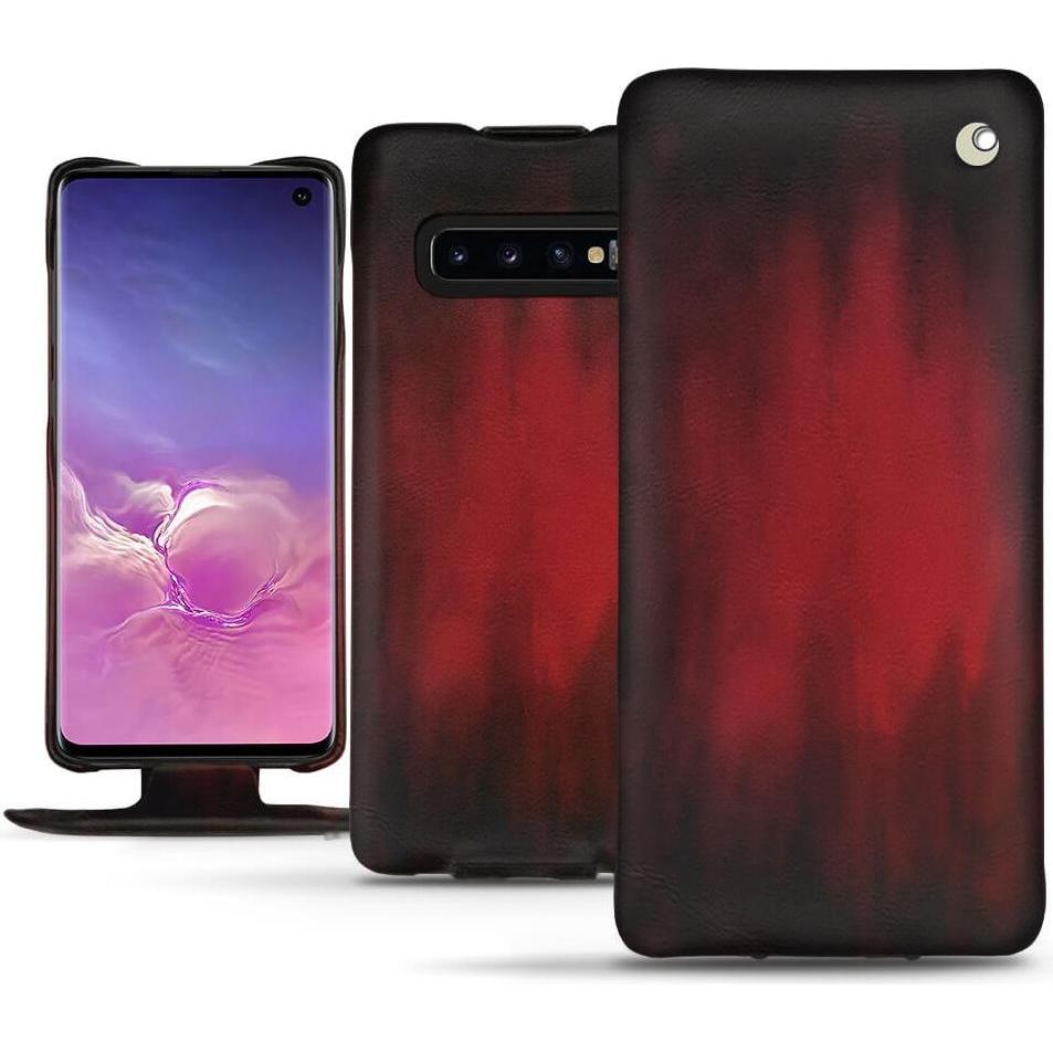 Noreve Lederschutzhülle vertikal (Samsung Galaxy S10), Smartphone Hülle, Rot