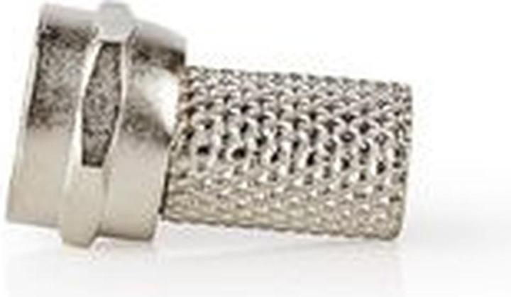 Actual product image Nedis F-plug straight plug nickel-plated 75 Ohm twist-on cable entry diameter: 7.4 mm zinc alloy (75 dB, Plugs and connectors)