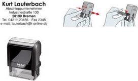 Produktbild Trodat Textstempel Printy 4913 Abmessung der Stempelfläche: 58 x 22 mm Ausführung der Drucktexte: indivi...