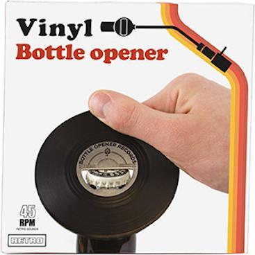 Actual product image Gift Republic Vinyl Bottle Opener, Black, 10x10x0.5 cm (Electric corkscrew)