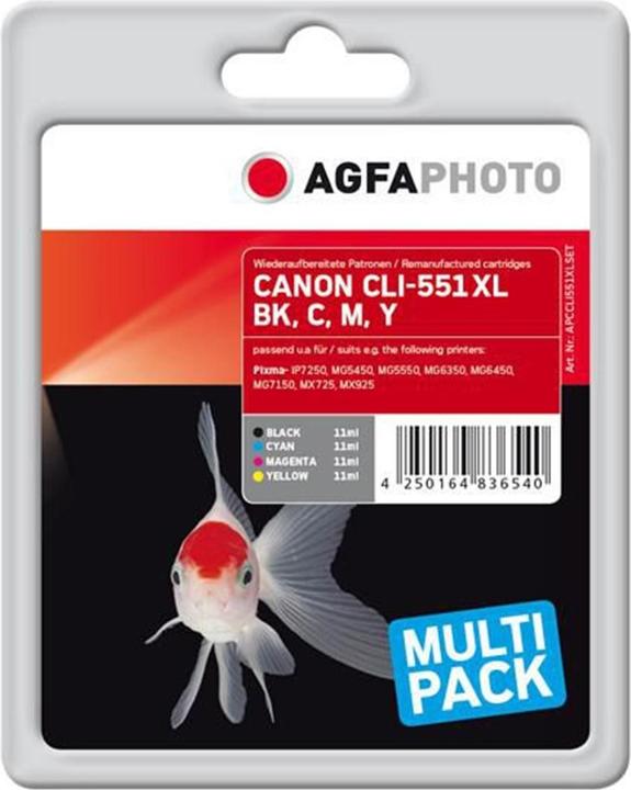 Produktbild AGFAPHOTO Apccli551xlset (BK, C, M, Y)