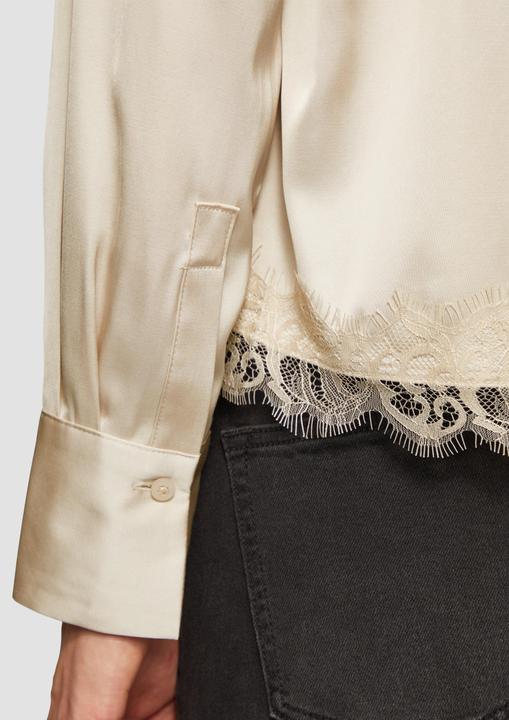 Produktbild S.Oliver Bluse Satin-Bluse mit Spitzen-Detail (40)